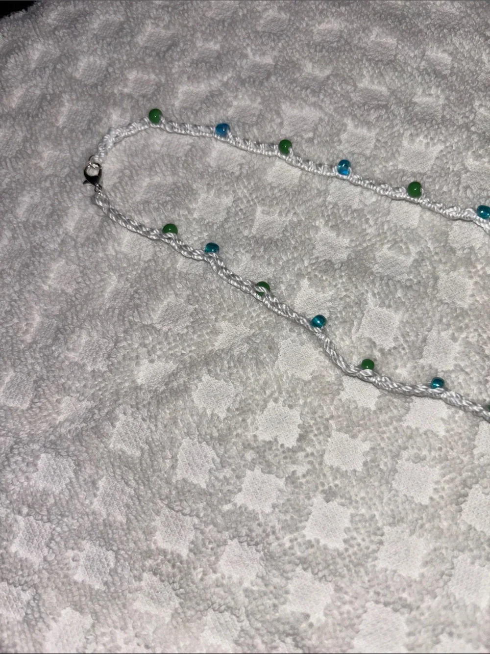 Handmade Blue & Green Beaded Fish Pendant Necklace - Unbranded